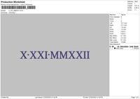 Roman Numerals 004 Embroidery File 6 sizes