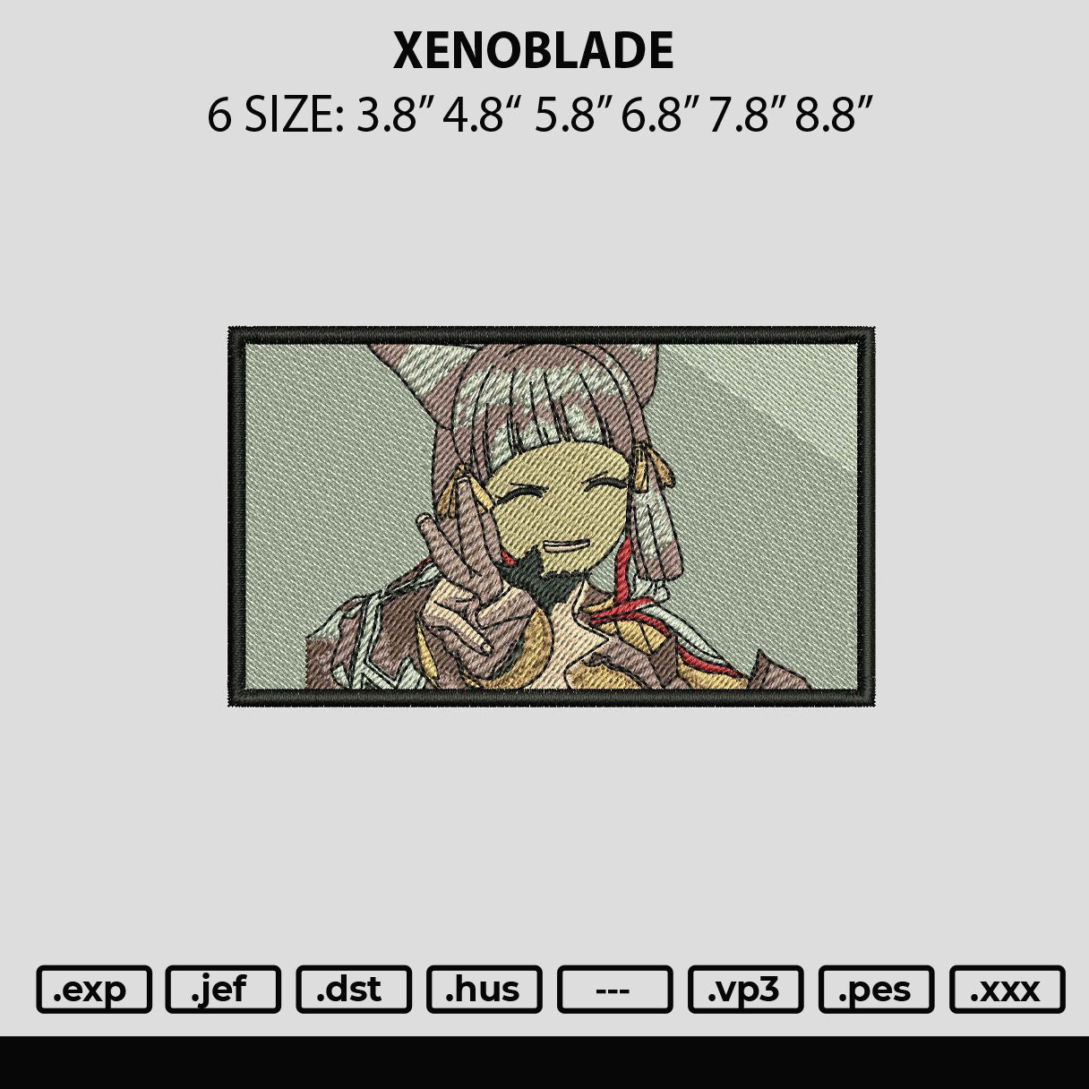 Xenoblade Embroidery File 6 sizes