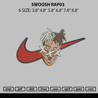 Swoosh Rapp03 Embroidery File 6 sizes