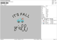 Yall Embroidery File 5 sizes