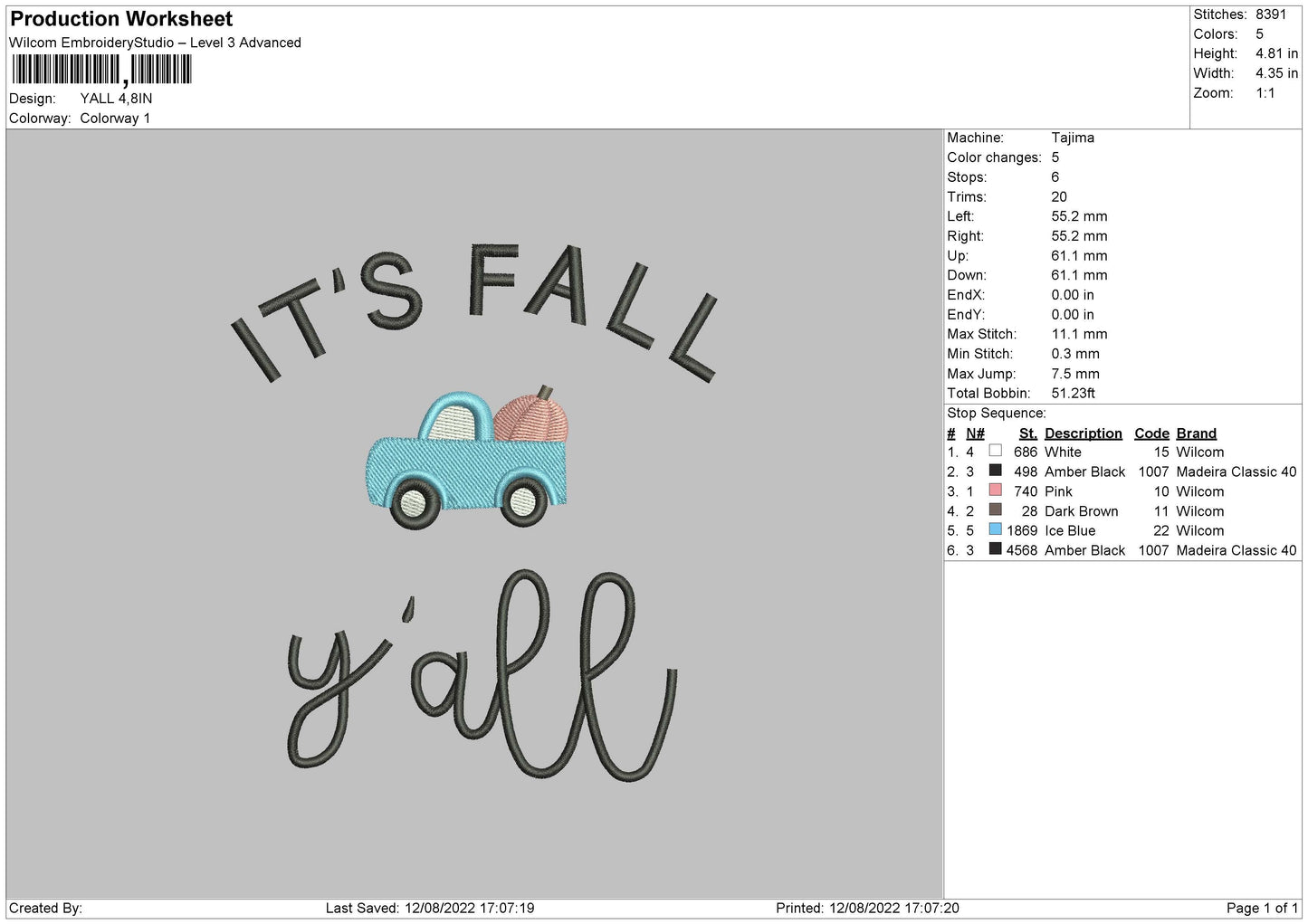 Yall Embroidery Design File 5 sizes