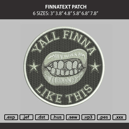 Finnatext Patch Embroidery Machine Design File 6 sizes