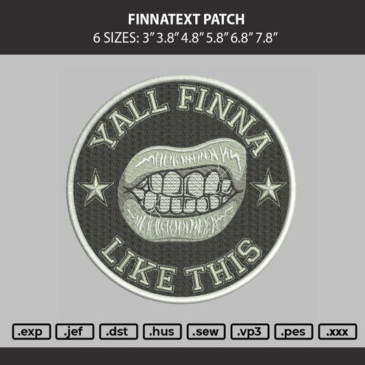 Finnatext Patch Embroidery Machine Design File 6 sizes