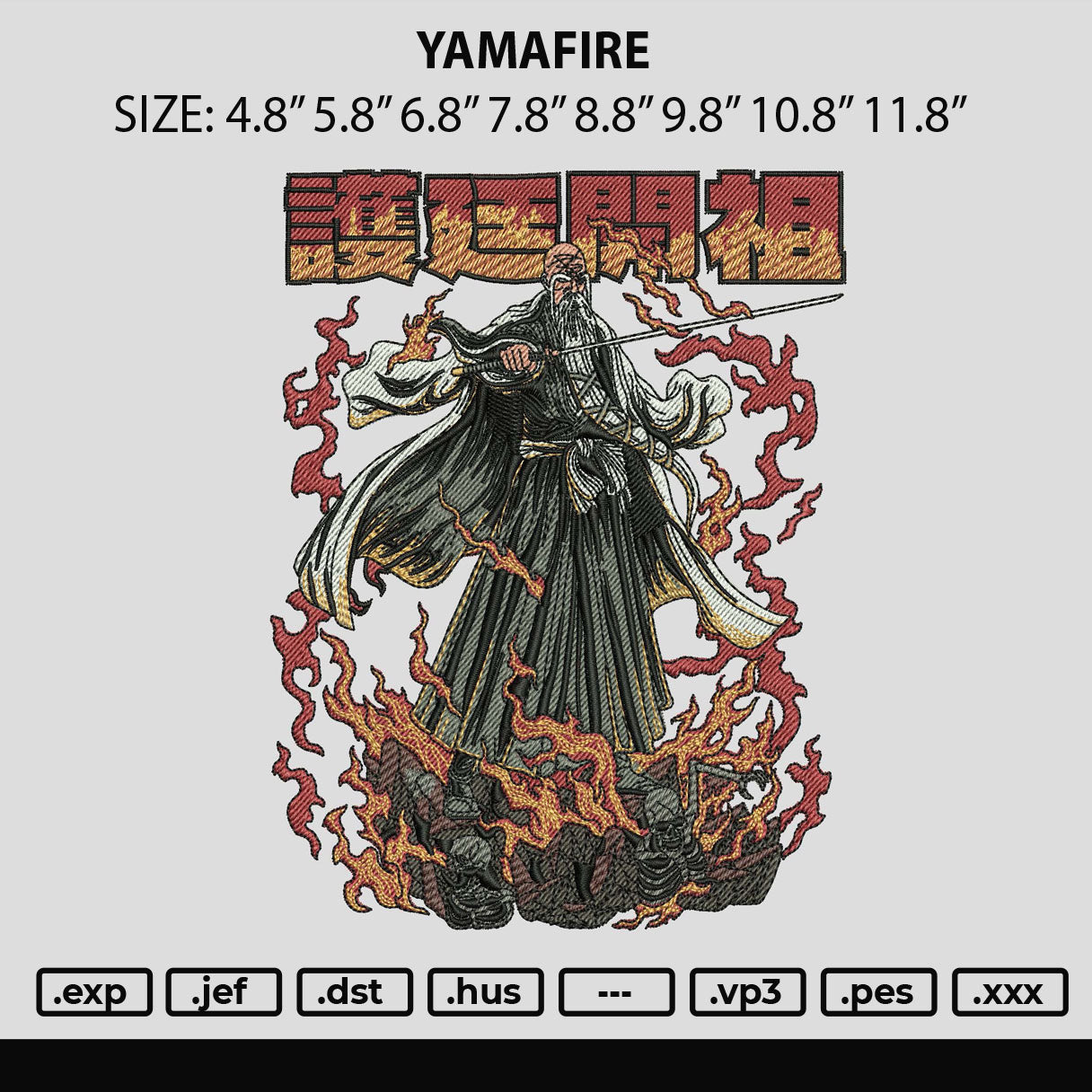 Yamafire Embroidery Machine Design File 6 sizes