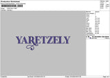 Yaretzelytext Embroidery File 6 sizes