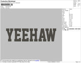 Yeehaw Text Embroidery File 4 size