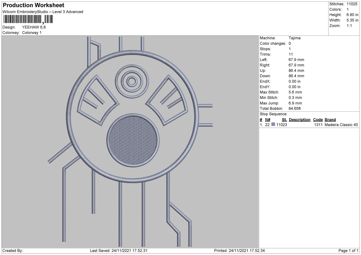 Yeehaw Embroidery File 4 size