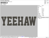 Yeehaw Text Embroidery File 4 size