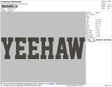 Yeehaw Text Embroidery File 4 size