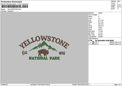 Yellowtext Embroidery File 6 sizes