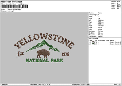 Yellowtext Embroidery File 6 sizes