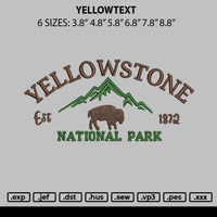 Yellowtext Embroidery File 6 sizes
