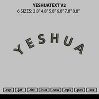 Yeshuatext V2 Embroidery File 6 sizes