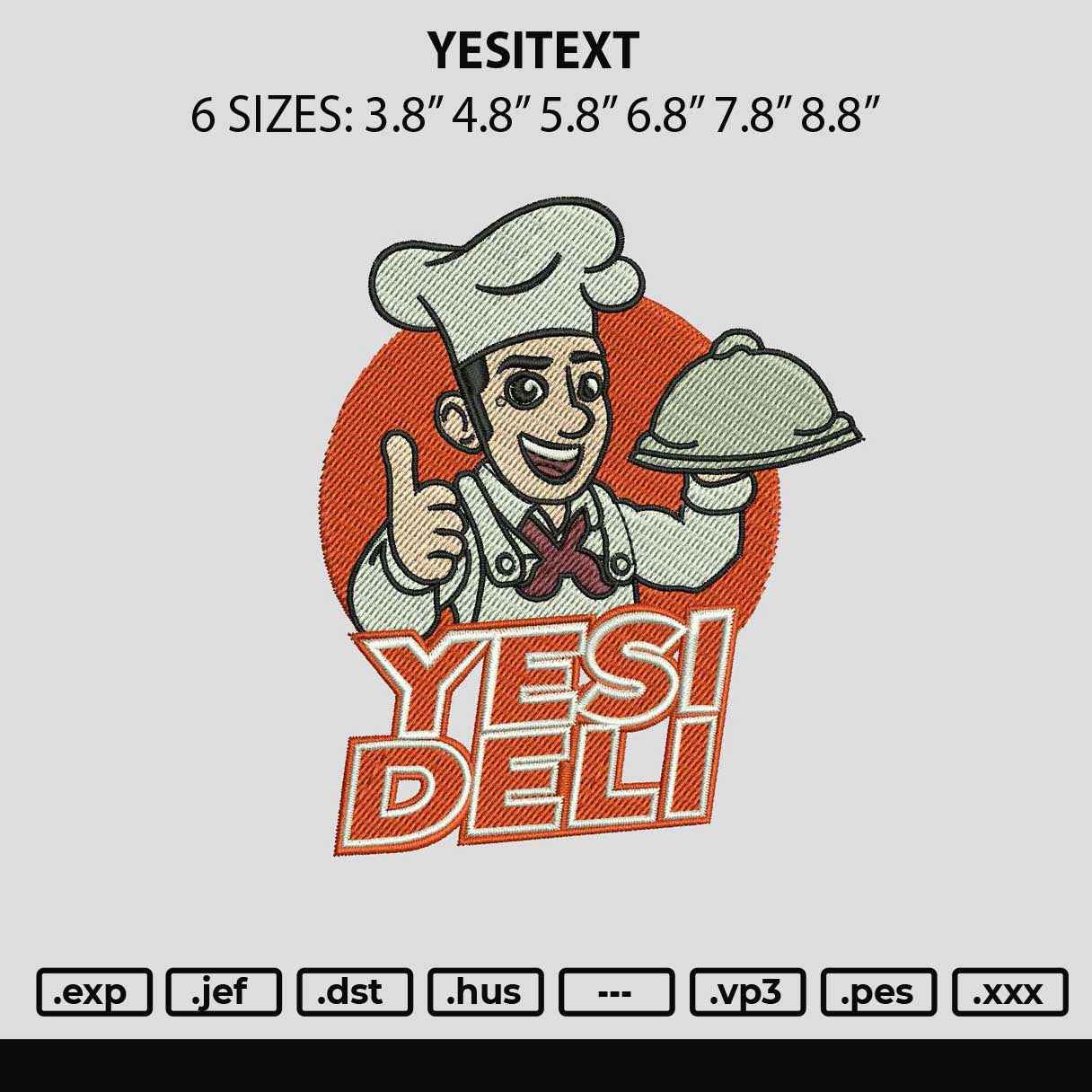 Yesi Deli Embroidery Design File 6 sizes
