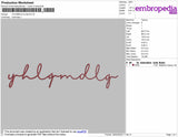 YHLGMDLG Script Embroidery File 4 size