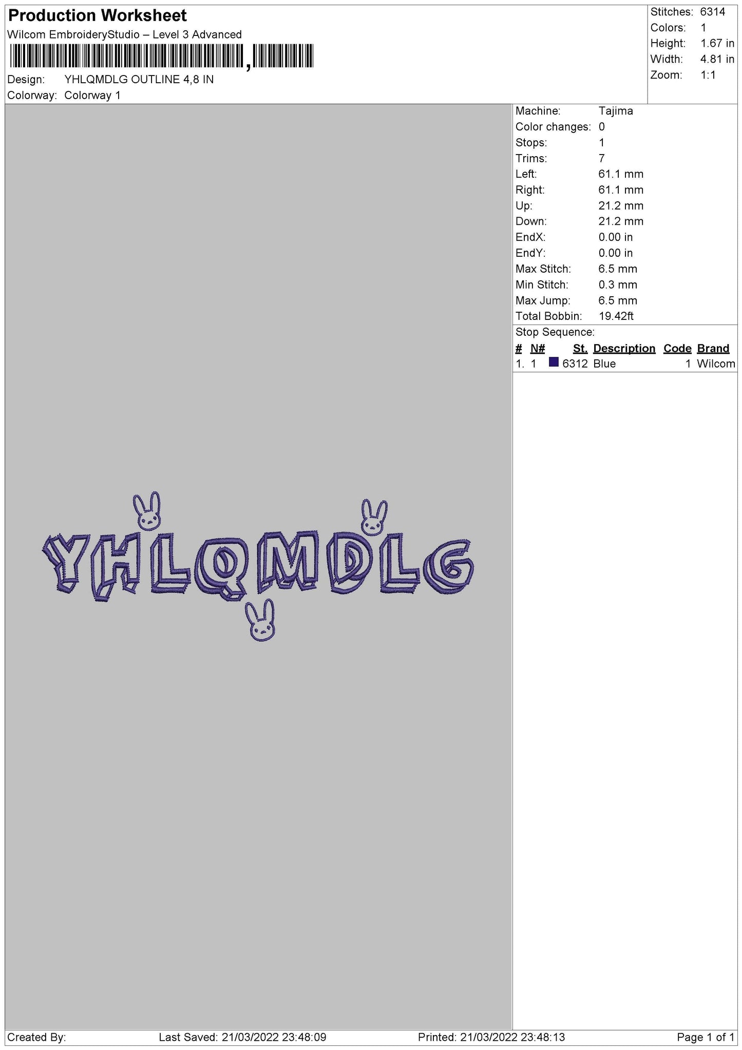 YHLQMDLG Outline Embroidery Design File 4 size