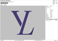 YL Logo Embroidery File 7 sizes