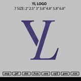 YL Logo Embroidery File 7 sizes