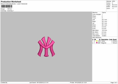 YM PUFF Embroidery File