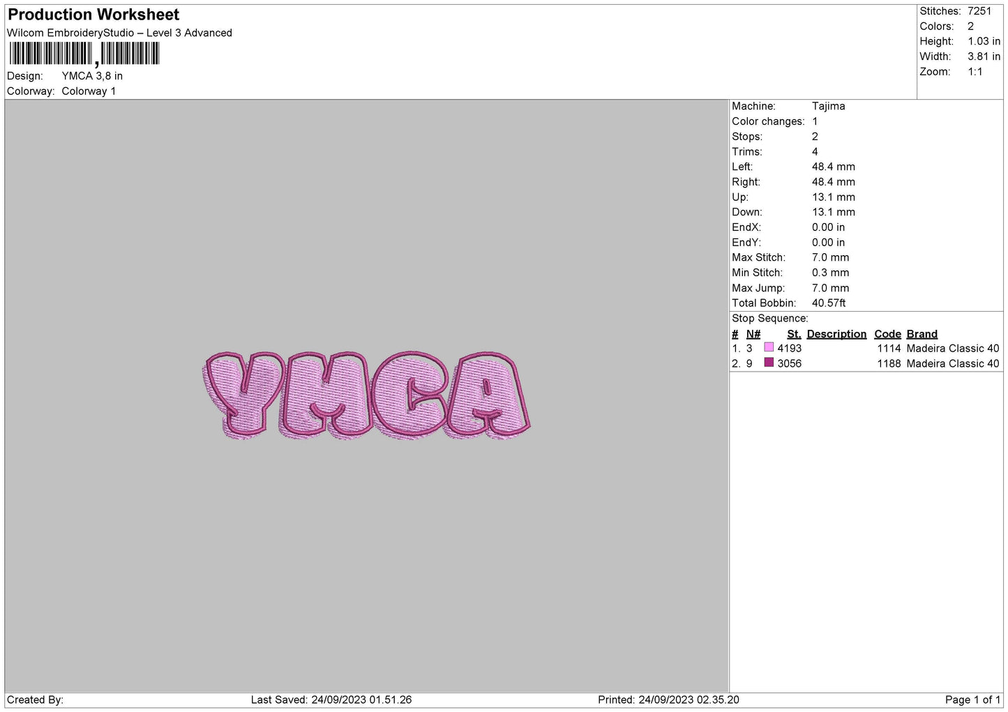Ymca Embroidery Design File 6 sizes