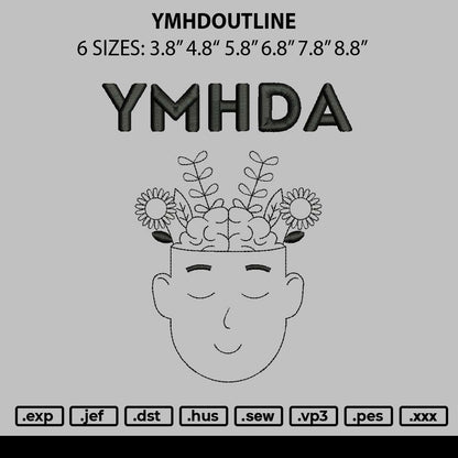 Ymhdoutline Embroidery File 6 sizes