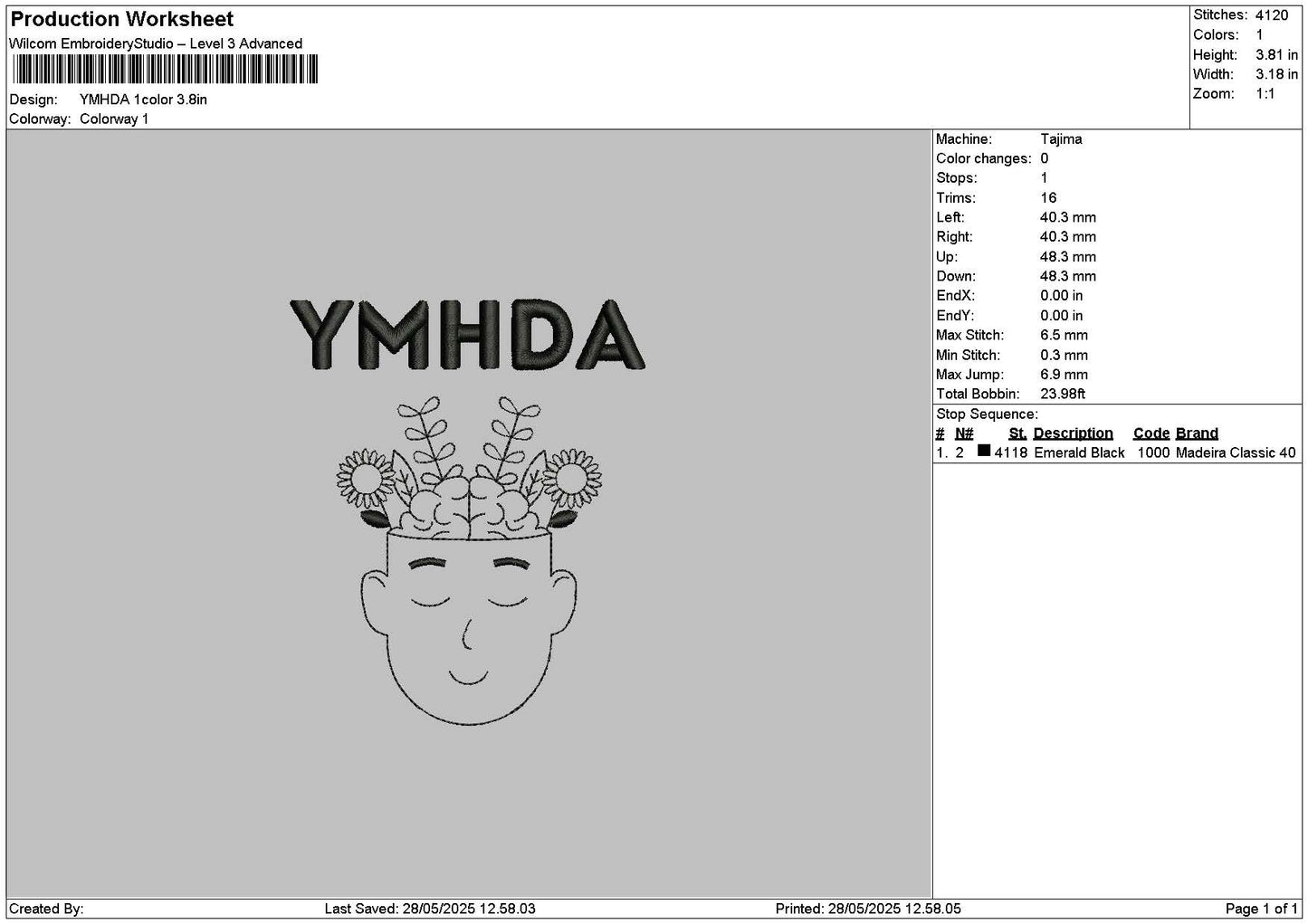 Ymhdoutline Embroidery File 6 sizes