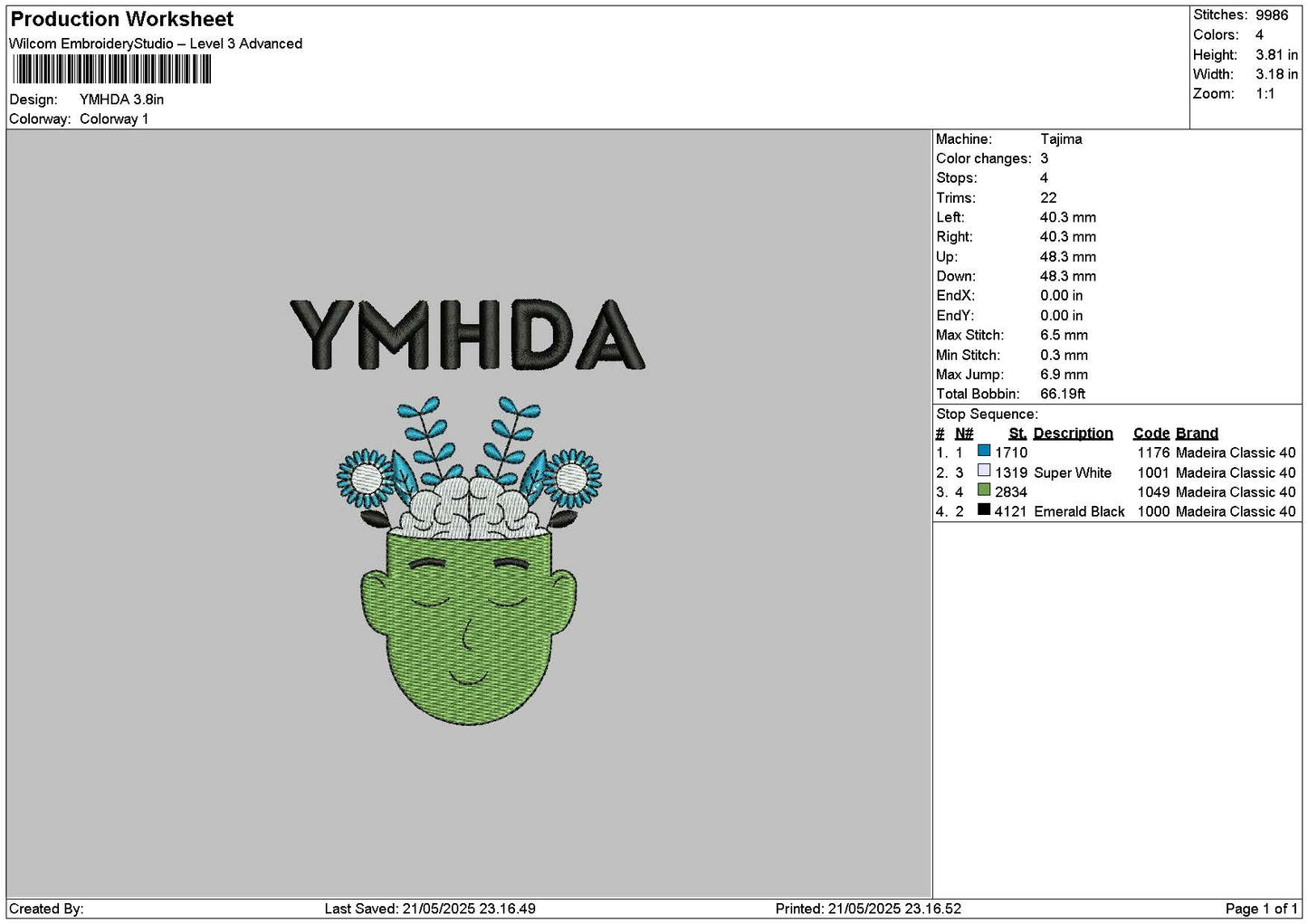 Plant 2105 Embroidery File 6 sizes