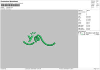 Ym Text Embroidery File 6 sizes