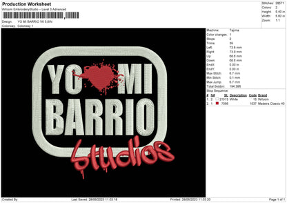 Yo Mi B V6 Embroidery File 6 sizes