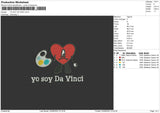 Yo Soy Da Vinci Embroidery File 4 sizes