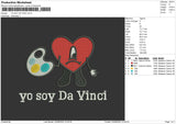 Yo Soy Da Vinci Embroidery File 4 sizes