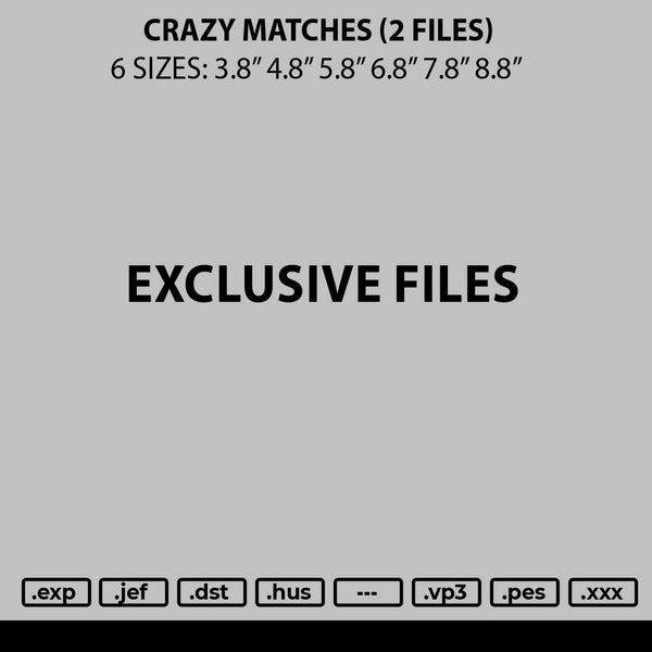 Crazy Matches Embroidery 2 Files