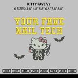 Kitty Fave V2 Embroidery File 6 sizes