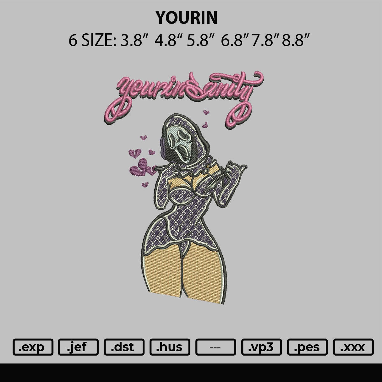 Your in Sanity - Halloween Embroidery Design File 6 sizes