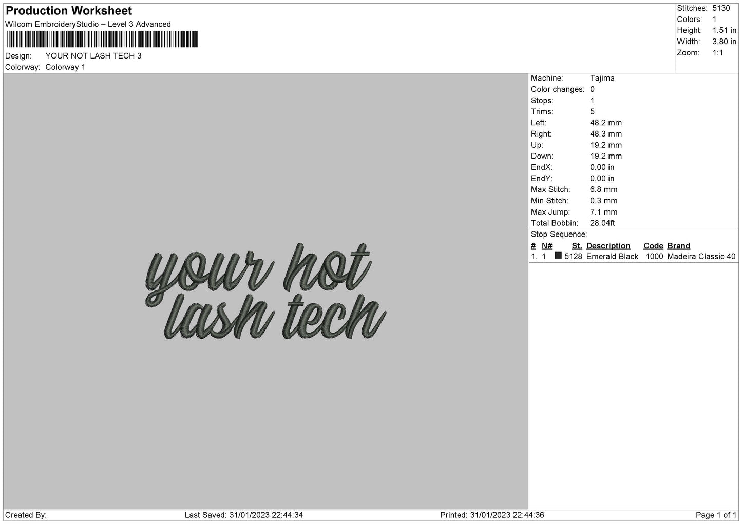 Your Hot Lash Embroidery Design File 6 sizes