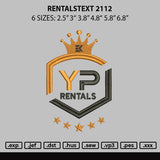 Rentaltext 2112 Embroidery File 6 sizes