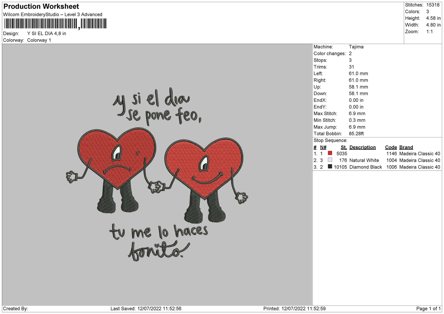 Y Si El Dia Embroidery Design File 4 sizes