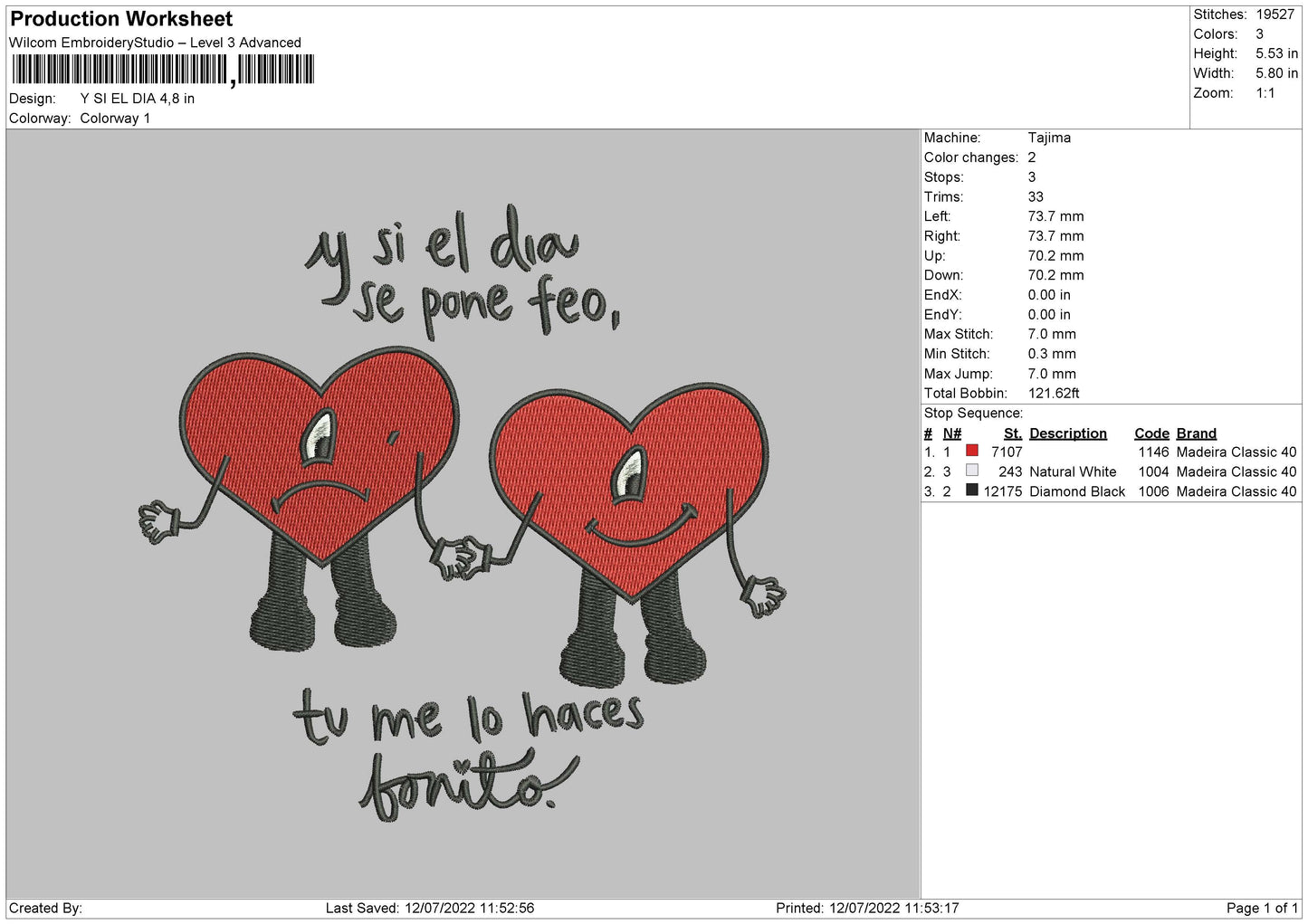 Y Si El Dia Embroidery Design File 4 sizes