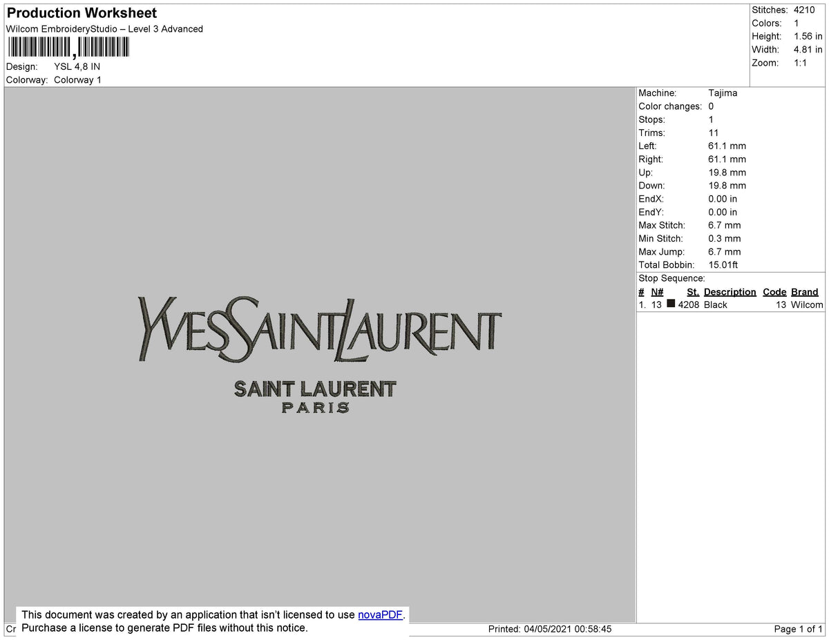 YSL Logo – Master Digitizer