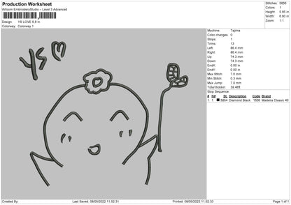 YS Love Embroidery Design File 4 size