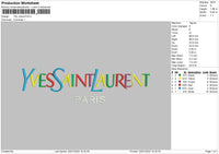 YSL Colors Embroidery File 8 size