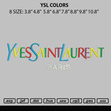 YSL Colors Embroidery File 8 size