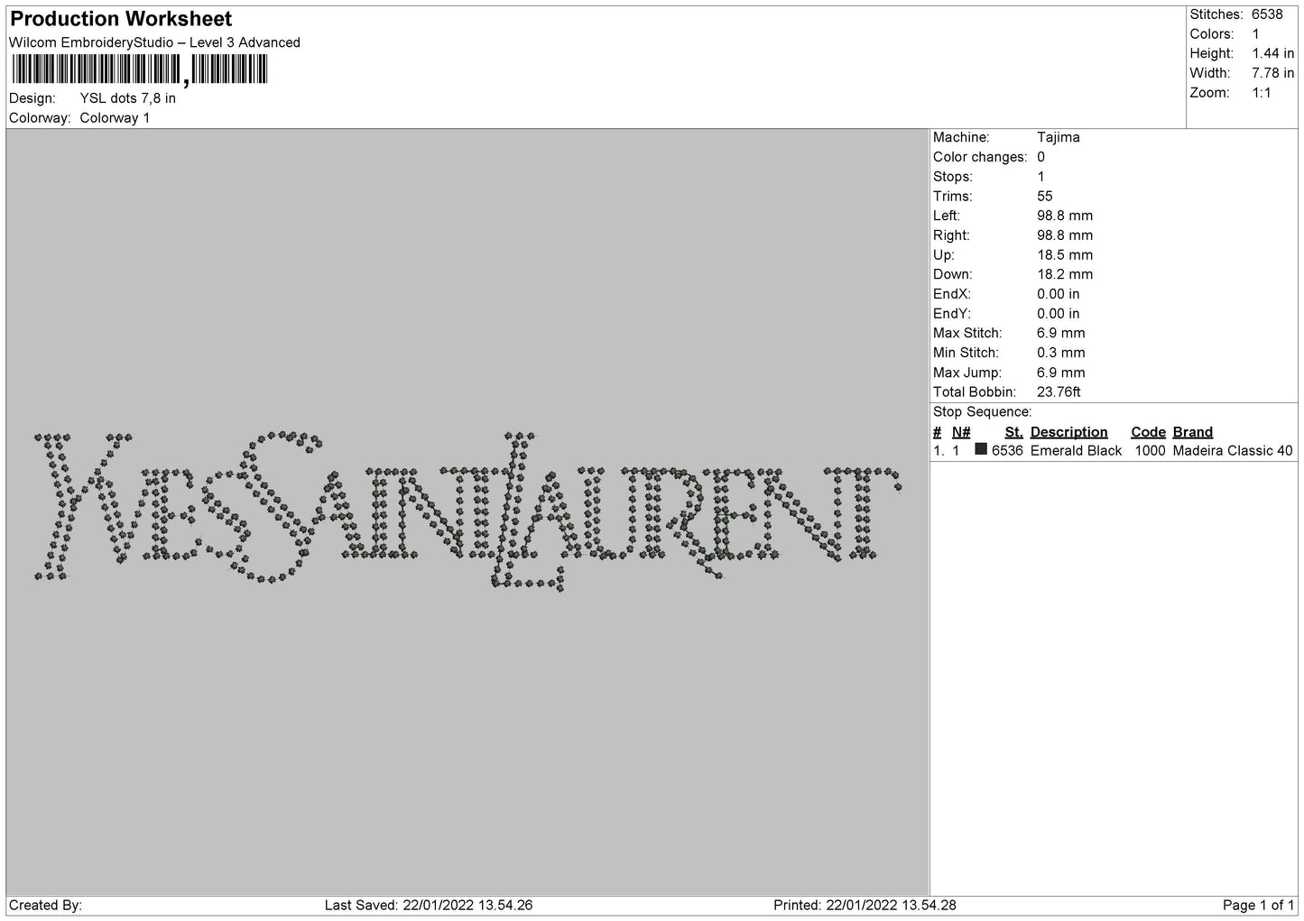 Ysl Dots Yves Saint Laurent Embroidery Design File 6 size