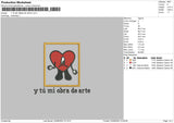 Y Tu Mi Obra De Arte Embroidery File 4 sizes