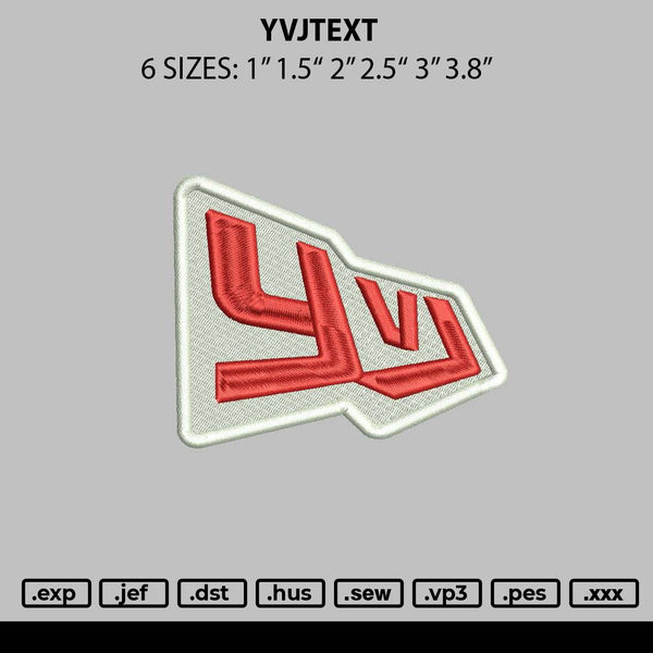 Yvjtext Embroidery File 6 sizes