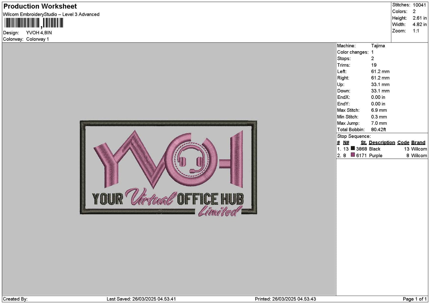 Yvohtext Embroidery File 6 sizes