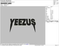 Yeezus Text Embroidery File 4 size