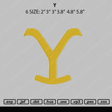 Y Embroidery File 6 size