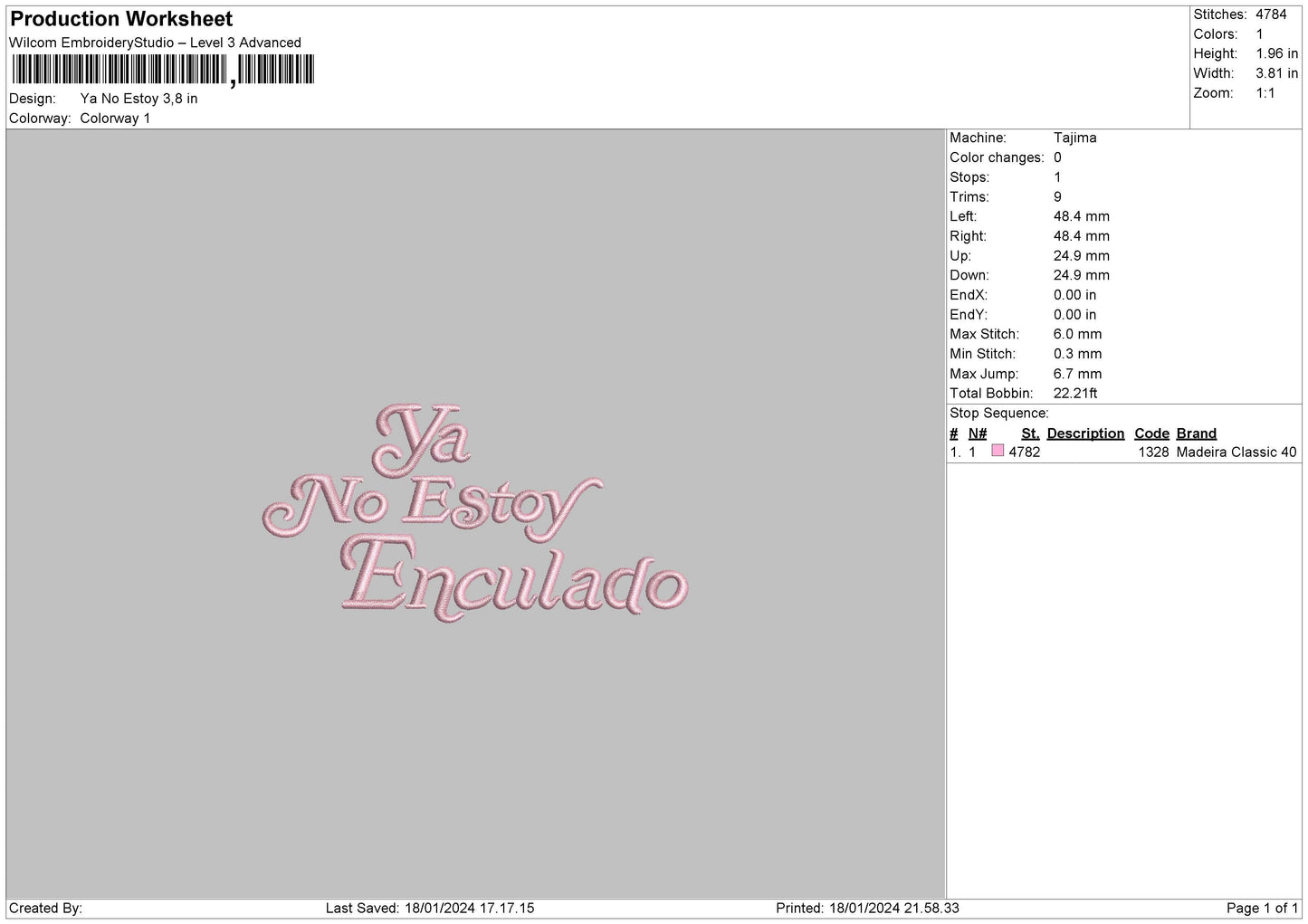 Estoytext Embroidery File 6 sizes