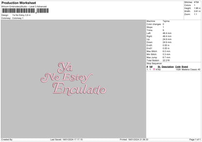 Estoytext Embroidery File 6 sizes